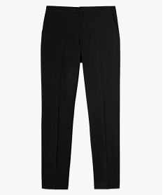 pantalon femme aspect lainage avec taille elastiquee noirB987301_4