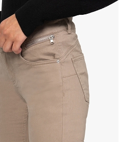 pantalon femme coupe slim effet push-up brun pantalonsB987801_2