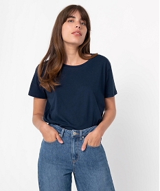 GEMO Tee-shirt femme à manches courtes avec dos plus long Bleu