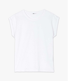 tee-shirt a manches courtes et col rond femme blanc t-shirts manches courtesC019101_4