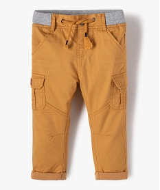 GEMO Pantalon coupe cargo doublé avec taille élastique bébé garçon Jaune