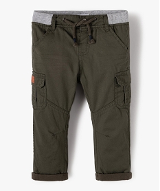 GEMO Pantalon coupe cargo doublé avec taille élastique bébé garçon Vert