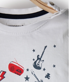 tee-shirt bebe garcon avec motifs rock – lulucastagnette blanc tee-shirts manches longuesC043401_2