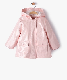 GEMO Imperméable bébé fille à paillettes avec doublure douce Rose