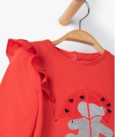 tee-shirt bebe fille avec motifs paillete – lulucastagnette rougeC059901_3