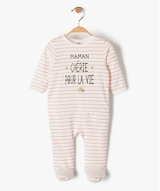 GEMO Pyjama bébé en jersey rayé à motifs velours et paillettes Imprimé