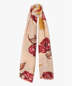 foulard femme fleuri jauneC084901_1