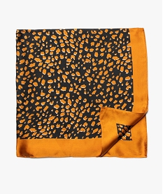 GEMO Foulard femme satiné à motifs tachetés Orange