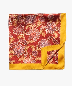 GEMO Foulard femme satiné à motifs fleuris Orange