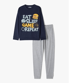 GEMO Pyjama garçon bicolore spécial gamer Bleu