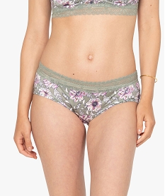 GEMO Shorty femme à motifs fleuris et dentelle Imprimé