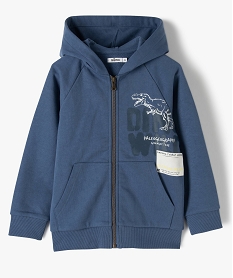 GEMO Sweat garçon à capuche avec motif dinosaure Bleu