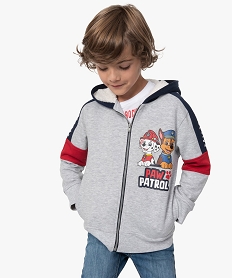 GEMO Sweat garçon zippé chaud à capuche - La Pat Patrouille Gris