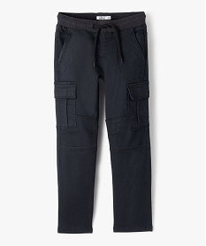 pantalon multipoches en matiere resistante garcon noir pantalonsC123801_1