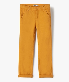 GEMO Pantalon chino en twill de coton garçon Jaune