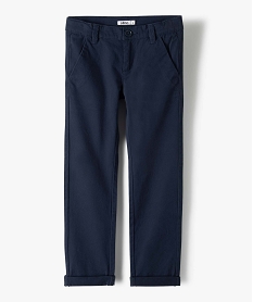 pantalon chino en twill de coton garcon bleuC124401_2