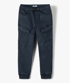 pantalon garcon multipoches avec taille elastiquee bleuC125101_2