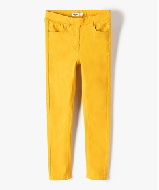 pantalon skinny uni a taille elastiquee fille jaune pantalonsC156301_1
