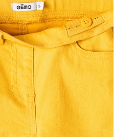 pantalon skinny uni a taille elastiquee fille jaune pantalonsC156301_2