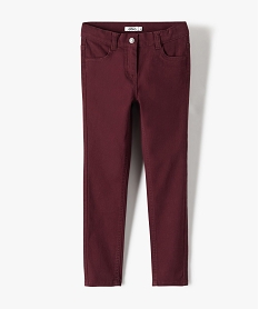 pantalon stretch coupe slim fille rouge pantalonsC156501_1