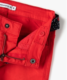 pantalon fille extensible avec ceinture  – lulucastagnette rougeC156901_3