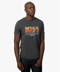 GEMO Tee-shirt homme avec inscription rock - Kiss Gris