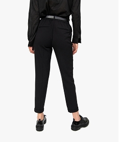 pantalon femme en toile coupe large noirF559901_3