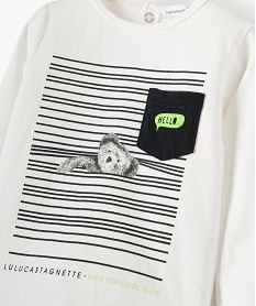 tee-shirt bebe garcon imprime – lulucastagnette blanc tee-shirts manches longuesF569901_2