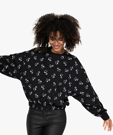 GEMO Sweat femme court imprimé - Snoopy & Les Peanuts Noir