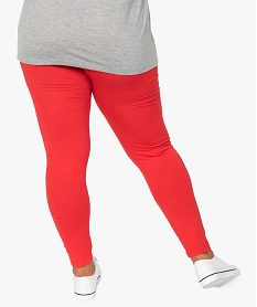 legging femme grande taille uni en coton stretch rouge pantalonsF591901_3