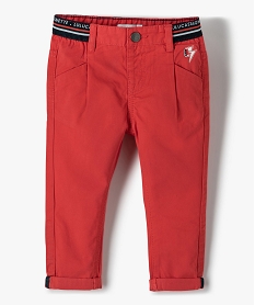 GEMO Pantalon bébé garçon en toile à pinces – Lulu Castagnette Rouge