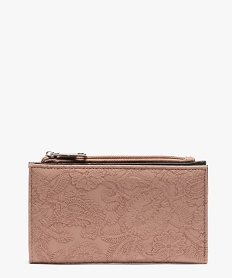 portefeuille femme avec motifs fleuris embosses brun porte-monnaie et portefeuillesF626101_1