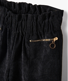 pantalon fille ample en velours cotele noirF661601_3