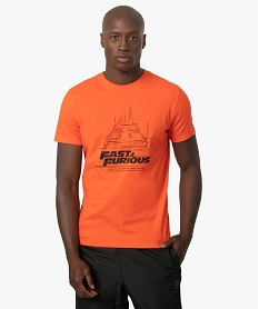 GEMO Tee-shirt homme à manches courtes – Fast and Furious Orange