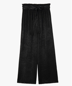 pantalon femme fluide a motifs irises noirF703601_4