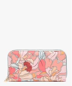 GEMO Portefeuille femme à motifs fleuris Rose