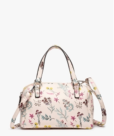 GEMO Sac femme fleuri à bandoulière amovible Beige