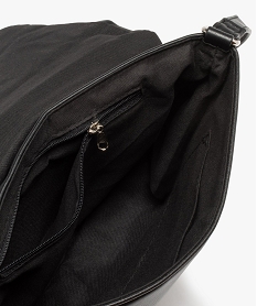 sac femme forme besace avec rabat drape noirF818201_3