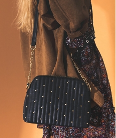 sac femme forme pochette avec clous metalliques noir sacs bandouliereF818301_4