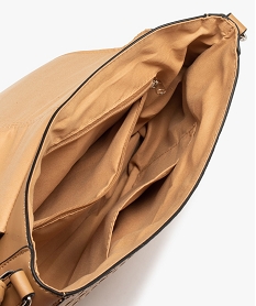 sac femme forme besace avec surpiqures et effet tresse beige sacs bandouliereF818601_3