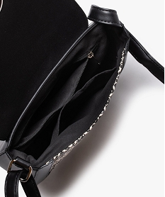 sac femme forme besace avec fermeture anneau metallique noir sacs bandouliereF821001_3