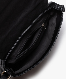 sac femme forme besace avec rabat tisse noirF821101_3