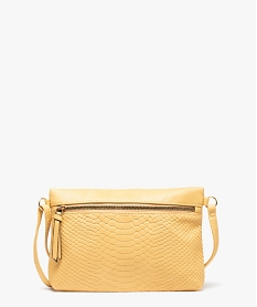 sac besace femme format pochette a motif texture jaune sacs bandouliereF821301_1