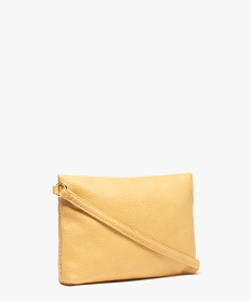 sac besace femme format pochette a motif texture jauneF821301_2