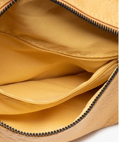 sac besace femme format pochette a motif texture jauneF821301_3