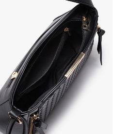 sac femme aspect tresse avec zips decoratifs noirF821701_3