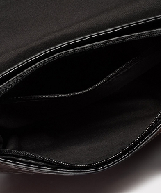sac besace femme compact verni motif animalier noirF822101_3