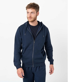 GEMO Sweat zippé à capuche homme Bleu