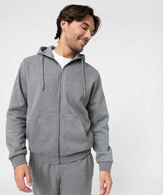 GEMO Sweat zippé à capuche homme Gris