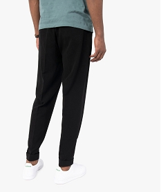 pantalon homme en toile stretch avec taille elastiquee noirF835301_3